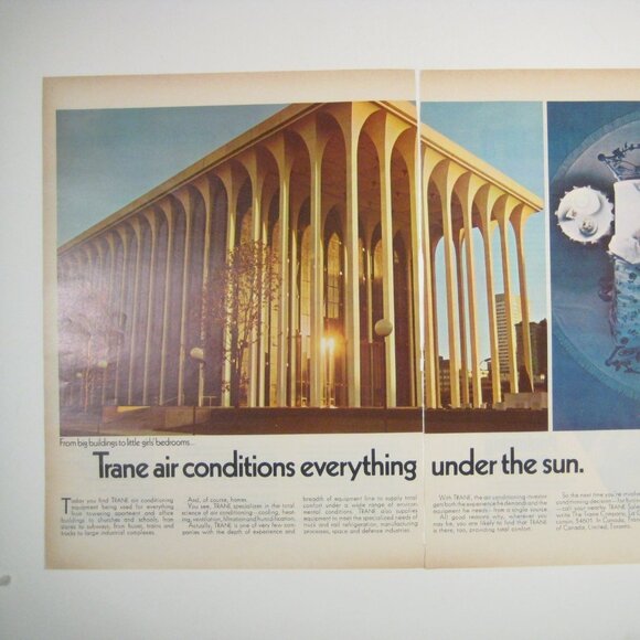 Vintage 1960s Trane Air Conditioning Advertisement Print ADVERT Ad 2 Pages READ - Picture 2 of 2